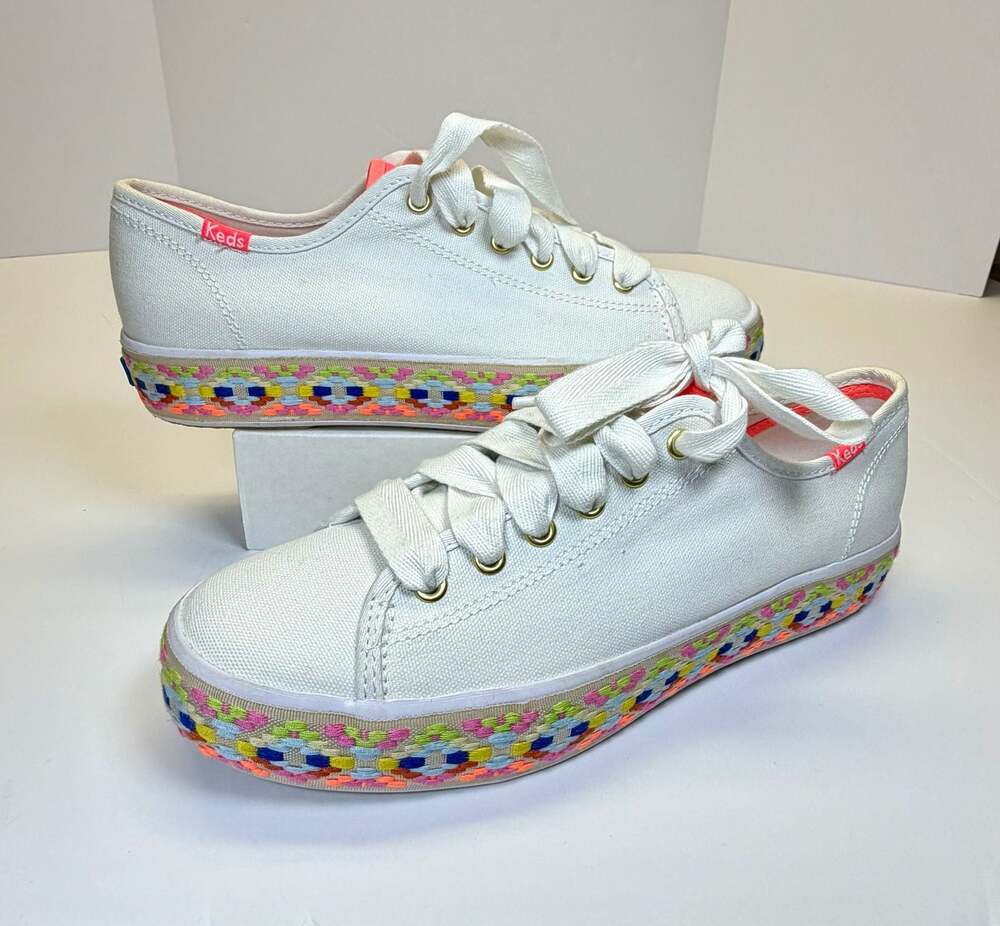 Keds Triple Kick Embroidered Foxing Platform Sneakers Women's Size 7.5 - Picture 9 of 16